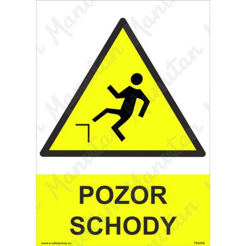 Pozor schody, plast 148 x 210 x 0,5 mm A5