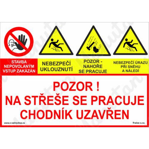 Pozor na stee se pracuje chodnk uzaven, plast 210 x 148 x 2