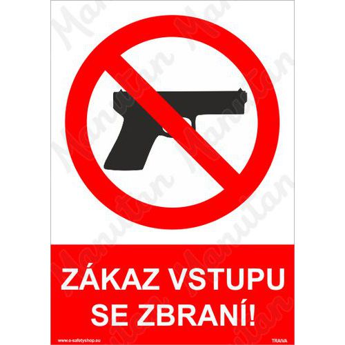 Zkaz vstupu se zbran, plast 210 x 297 x 0,5 mm A4