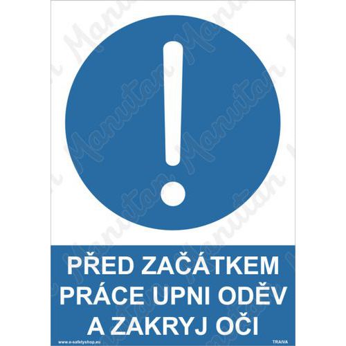 Ped zatkem prce upni odv a zakryj oi, plast 210 x 297 x 0,