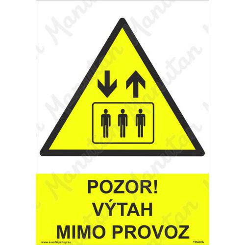 Pozor vtah mimo provoz, samolepka 210 x 297 x 0,1 mm A4