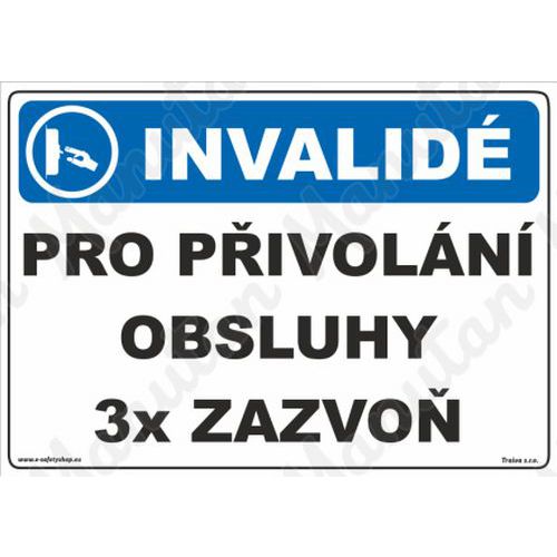 Invalid pro pivoln obsluhy 3x zazvo, plast 297 x 210 x 0,5