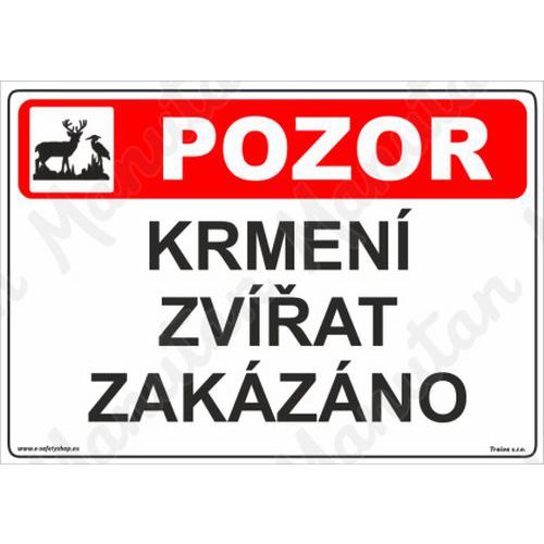 Pozor krmen zvat zakzno, plast 210 x 148 x 0,5 mm A5