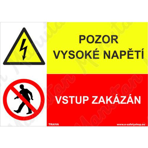 Pozor vysok napt, plast 210 x 148 x 0,5 mm A5