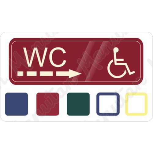 WC invalida vpravo, samolepka 200 x 70 x 0,1 mm, prhledn modr