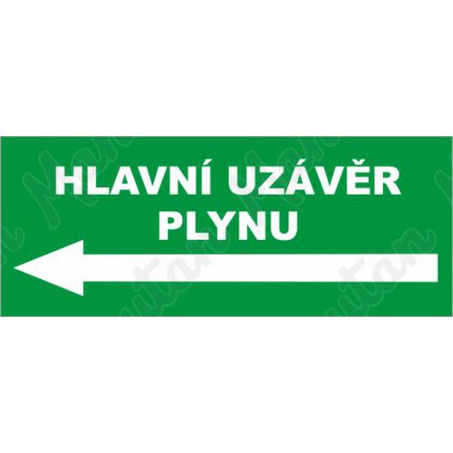 Hlavn uzvr plynu vlevo, samolepka 210 x 80 x 0,1 mm