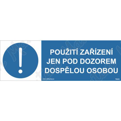 Pouit zazen jen pod dozorem dosplou osobou, samolepka 210