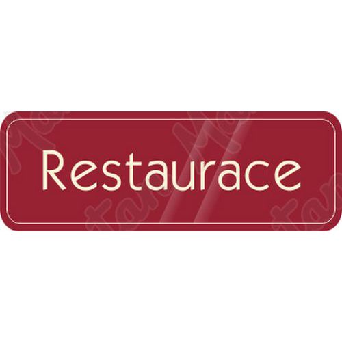 Restaurace, samolepka 200 x 70 x 0,1 mm, prhledn modr
