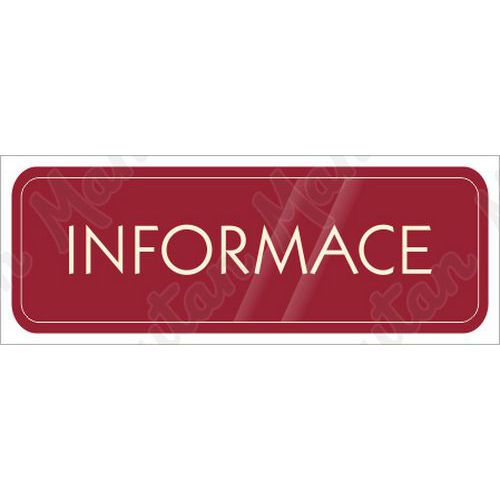 Informace, samolepka 200 x 70 x 0,1 mm, prhledn bl