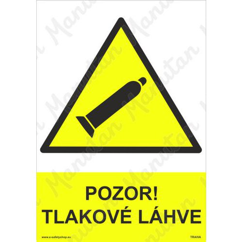 Pozor tlakov lhve, samolepka 210 x 297 x 0,1 mm A4