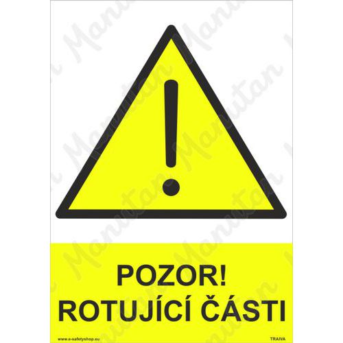 Pozor rotujc sti, plast 210 x 297 x 0,5 mm A4