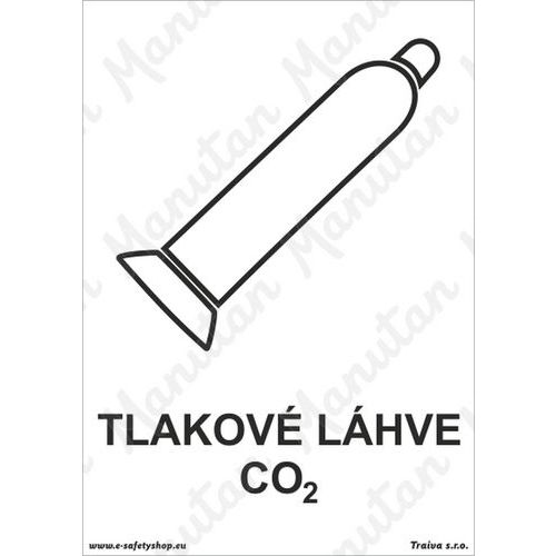 Tlakov lhve CO2, samolepka 148 x 210 x 0,1 mm A5