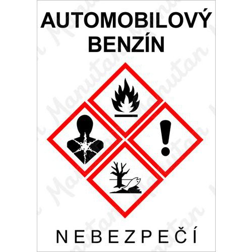 Automobilov benzn, samolepka 105 x 148 x 0,1 mm A6