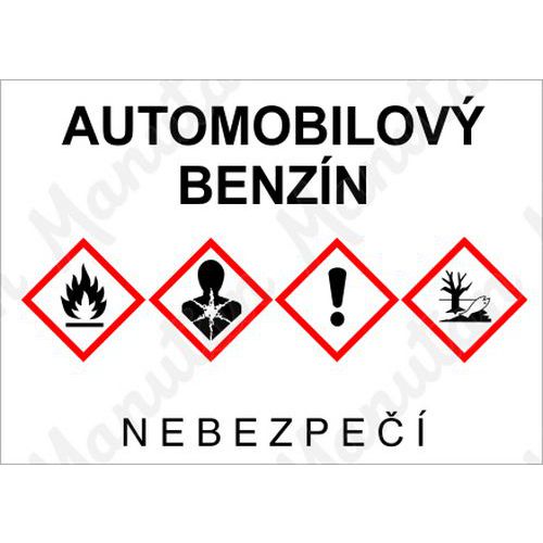 Automobilov benzn, samolepka 74 x 52 x 0,1 mm