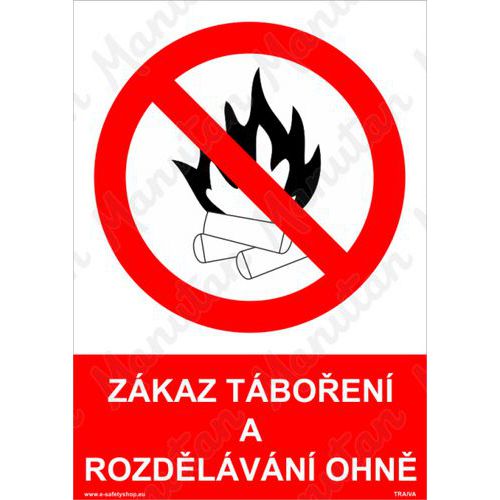 Zkaz tboen a rozdlvn ohn, plast 210 x 297 x 0,5 mm A4