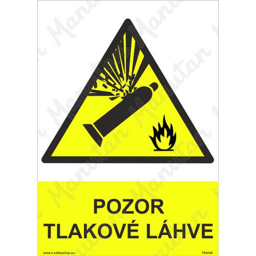 Pozor tlakov lhve, plast 148 x 210 x 0,5 mm A5