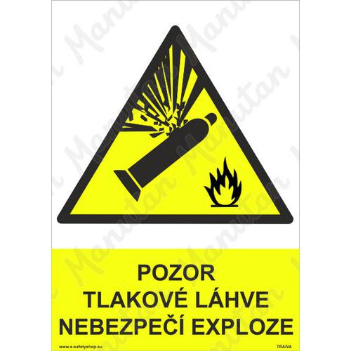 Pozor tlakov lhve, plast 297 x 420 x 0,5 mm A3