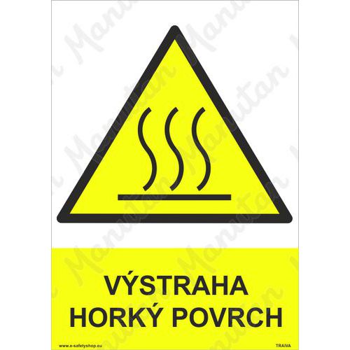 Vstraha hork povrch, plast 148 x 210 x 0,5 mm A5