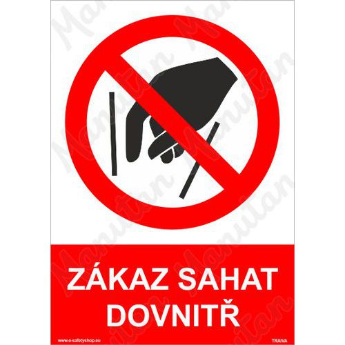 Zkaz sahat dovnit, samolepka 297 x 420 x 0,1 mm A3