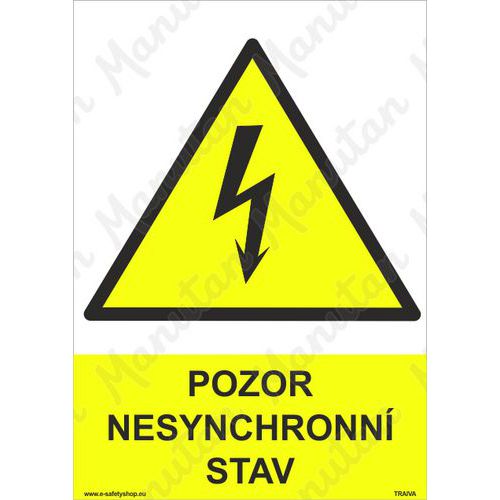 Pozor nesynchronn stav, samolepka 148 x 210 x 0,1 mm A5