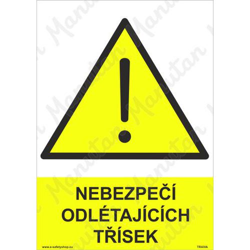 Nebezpe odltajcch tsek, samolepka 210 x 297 x 0,1 mm A4