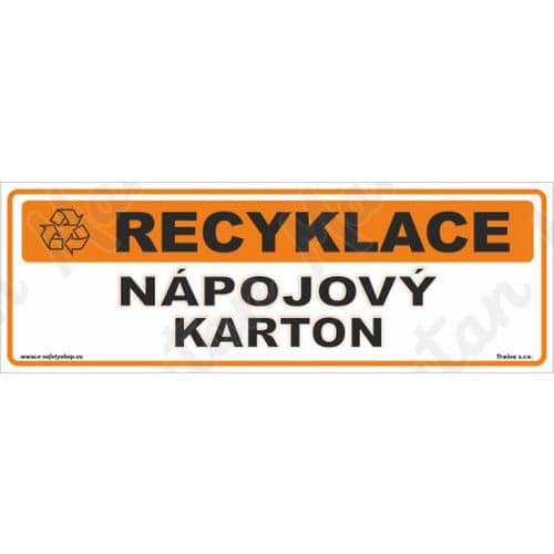 Recyklace npojov karton, plast 290 x 100 x 0,5 mm