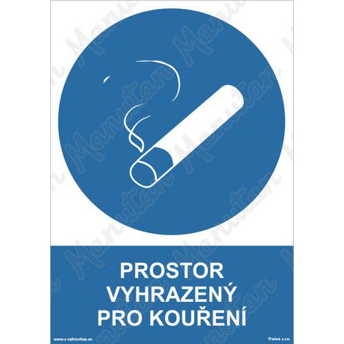 Prostor vyhrazen pro kouen, samolepka 148 x 210 x 0,1 mm A5