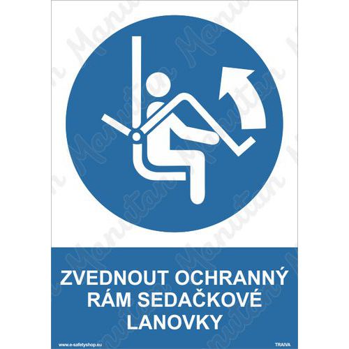 Zvednout ochrann rm sedakov lanovky, samolepka 210 x 297 x 0