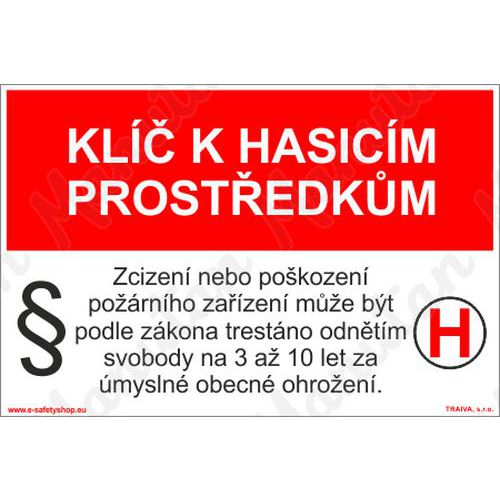 Kl k hasicm prostedkm, samolepka 150 x 100 x 0,1 mm