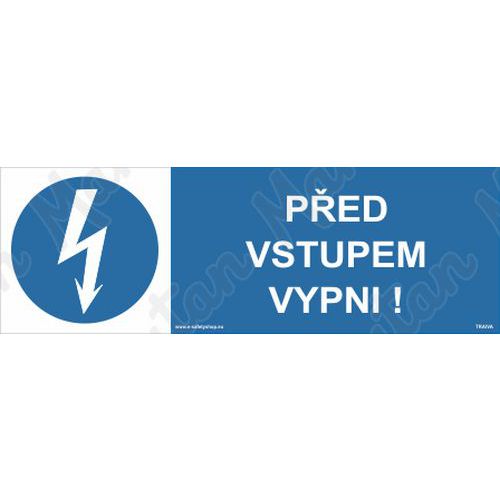 Ped vstupem vypni, plast 150 x 50 x 0,5 mm