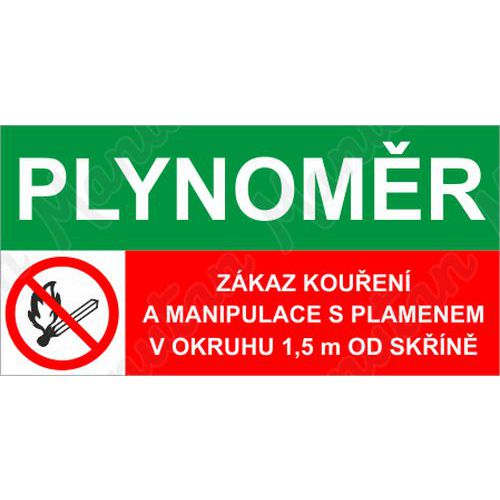 Plynomr zkaz kouen, samolepka 150 x 75 x 0,1 mm