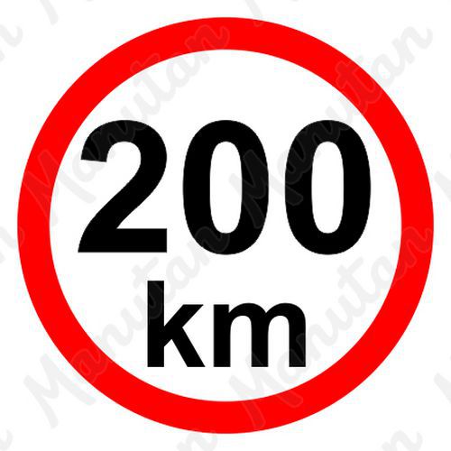 Omezen rychlosti 200 km/h, samolepka D 200 mm