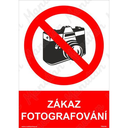 Zkaz fotografovn, plast 210 x 297 x 2 mm A4