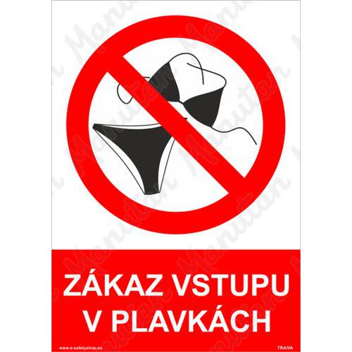 Zkaz vstupu v plavkch, plast 148 x 210 x 0,5 mm A5