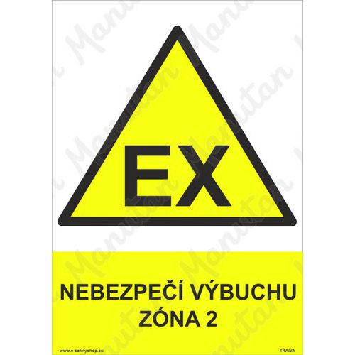 Exploze nebezpe vbuchu zna 2, plast 148 x 210 x 2 mm A5