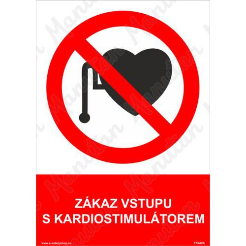 Zkaz vstupu s kardiostimultorem, plast 148 x 210 x 2 mm A5