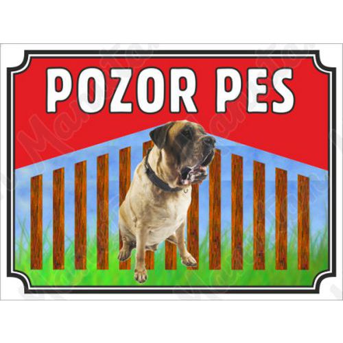 Pozor pes - Mastif, plast 210 x 148 x 2 mm A5