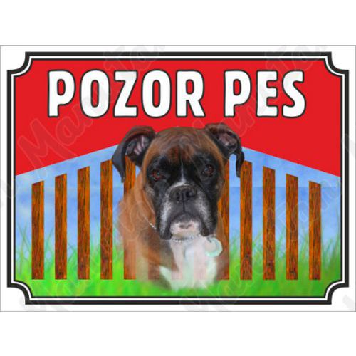 Pozor pes - Boxer, plast 210 x 148 x 2 mm A5