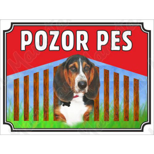 Pozor pes - Baset, plast 210 x 148 x 2 mm A5