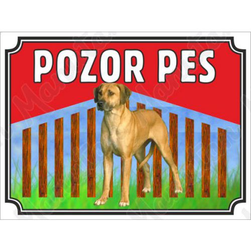 Pozor pes - Ridgeback, plast 210 x 148 x 2 mm A5