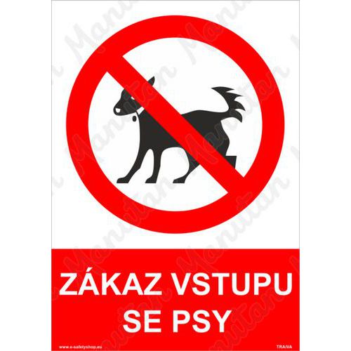 Zkaz vstupu se psy, plast 148 x 210 x 0,5 mm A5