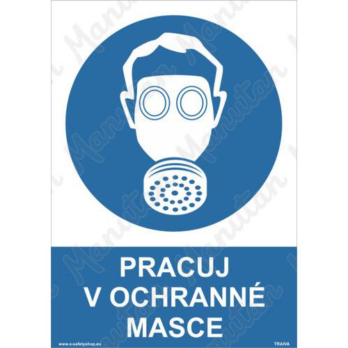 Pracuj v ochrann masce, plast 210 x 297 x 0,5 mm A4