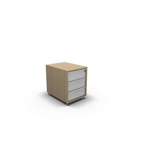 Mobiln kontejner MOON, 56 x 42,8 x 60 cm, 3 zsuvky, blen dub