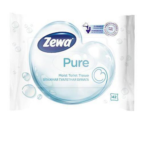 Vlhčený splachovatelný toaletní papír ZEWA Pure, 42ks