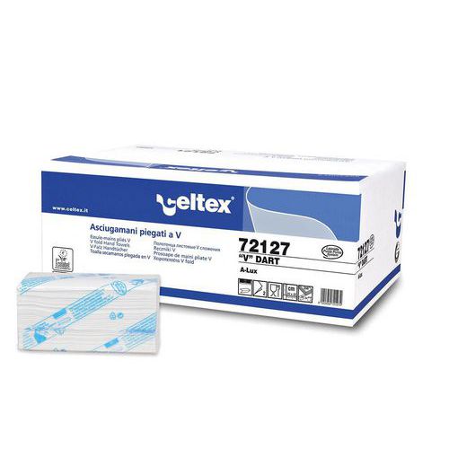 Papírové ručníky skládané Celtex D-Cell bílé 2vrstvy, 3000ks