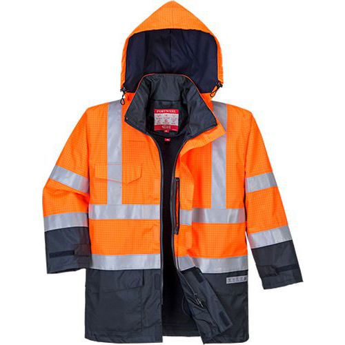 Bunda Bizflame Rain Hi-Vis Multi-Protection, modr/oranov, vel