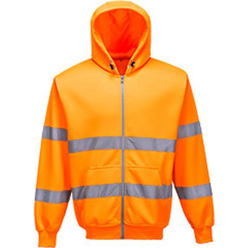 Reflexn mikina Hi-Vis na zip s kapuc, oranov, vel. L