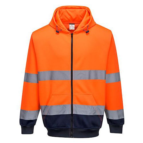 Reflexn mikina Elfi Hi-Vis na zip, oranov/modr, vel. L