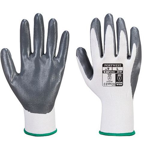 Nitrilová rukavice Flexo Grip, bílá/šedá