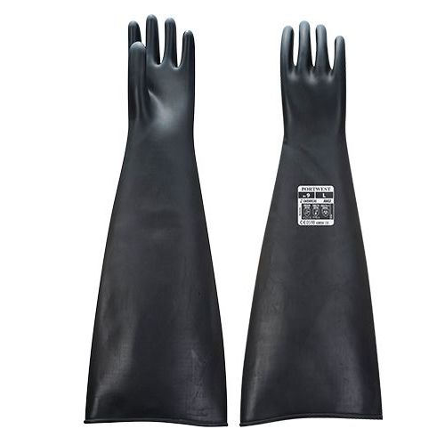 Rukavice Heavyweight Latex Rubber Gauntlet 600mm, ern, vel. XX